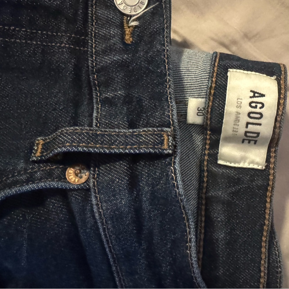 Agolde size 31 Dark Wash Harper Mid-Rise Relaxed Straight Jean - Picture 6 of 9